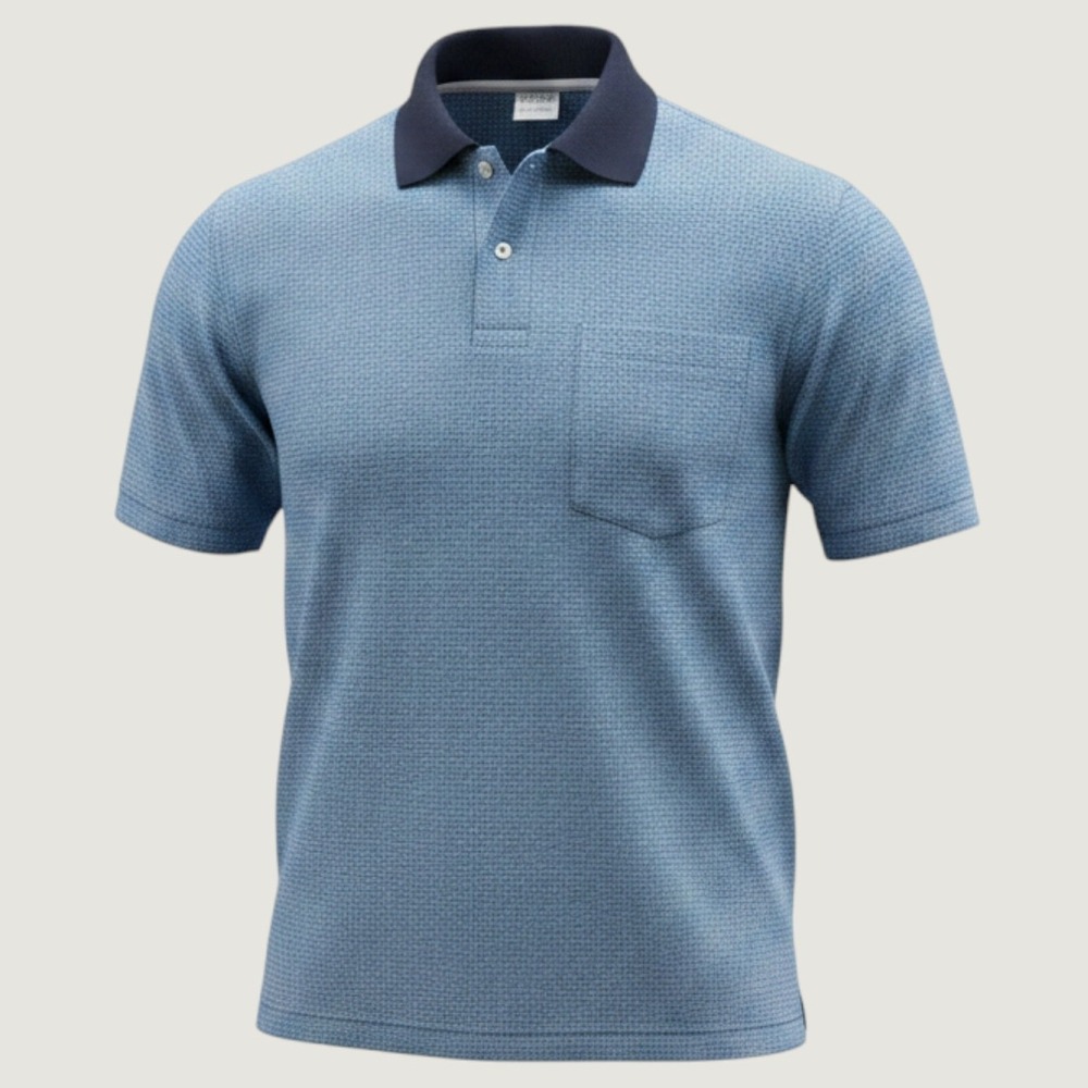 Le Tigre Polo Shirt Mens XXXL Blue Textured Short Sleeve Pocket Logo Top